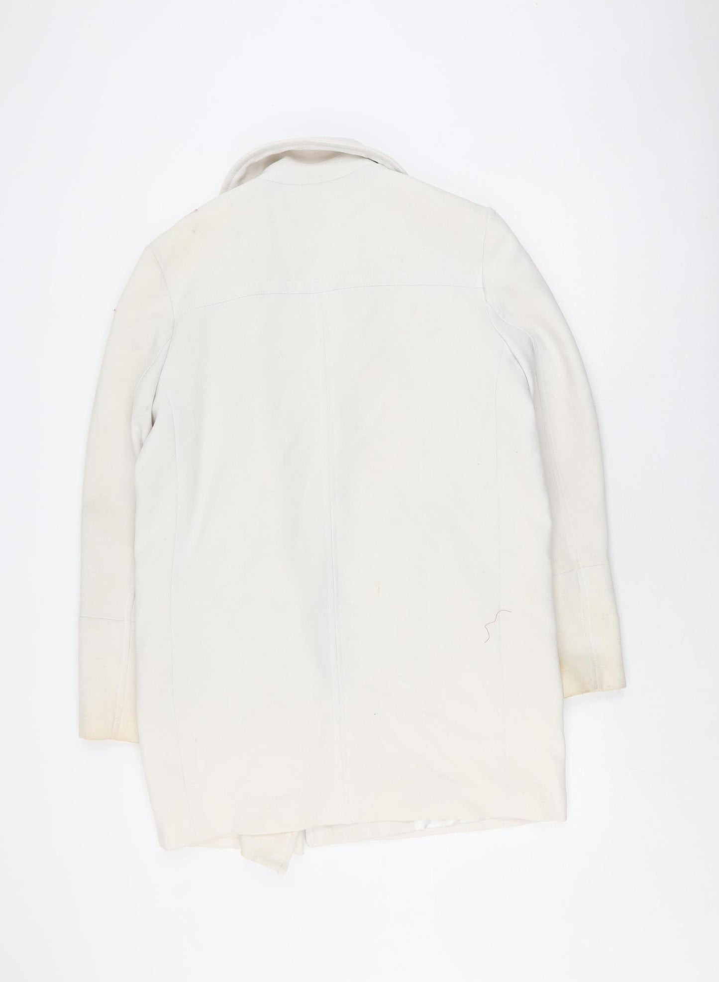 River Island Women's White Jacket Size 12 with Zipped Pockets