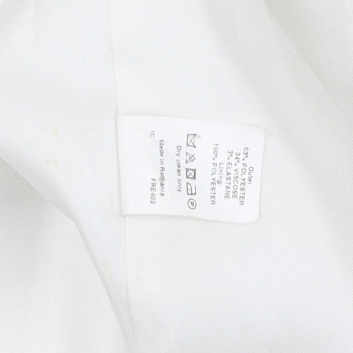 River Island Women's White Jacket Size 12 with Zipped Pockets