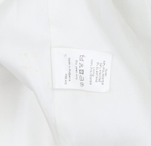 River Island Women's White Jacket Size 12 with Zipped Pockets