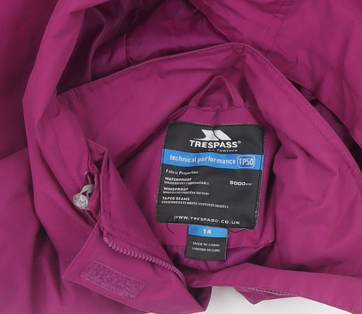 Trespass Women's Pink Waterproof Jacket Size 14