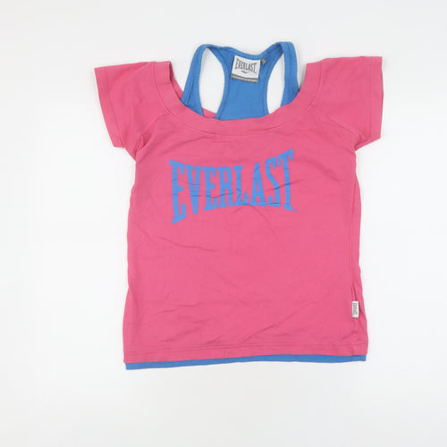 Everlast Women's Pink Blue T-Shirt, Size 12, Short Sleeve