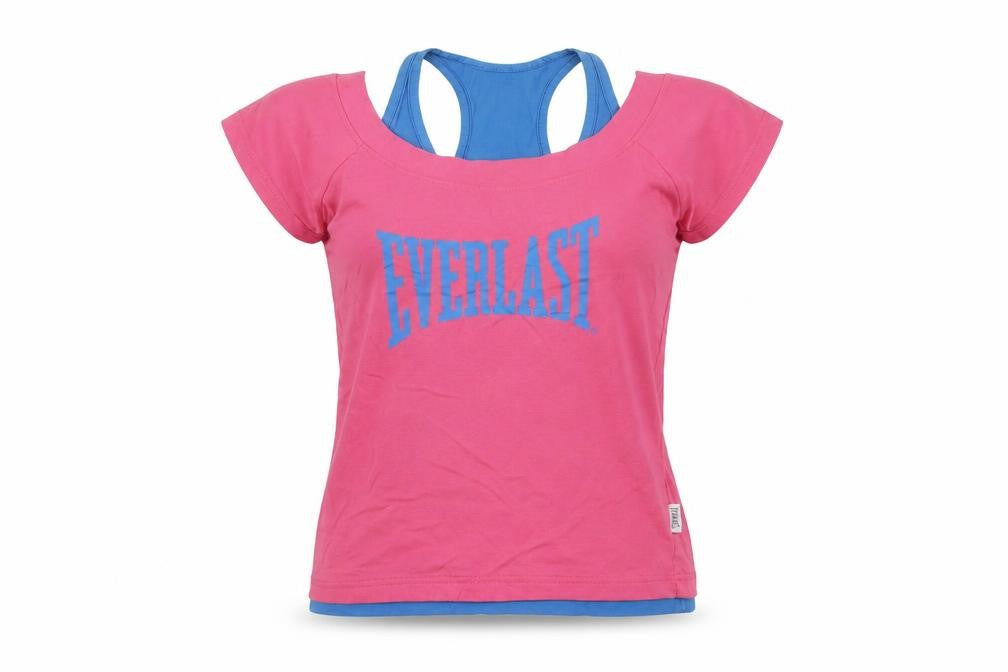 Everlast Women's Pink Blue T-Shirt, Size 12, Short Sleeve