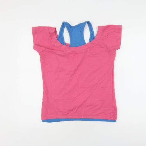 Everlast Women's Pink Blue T-Shirt, Size 12, Short Sleeve