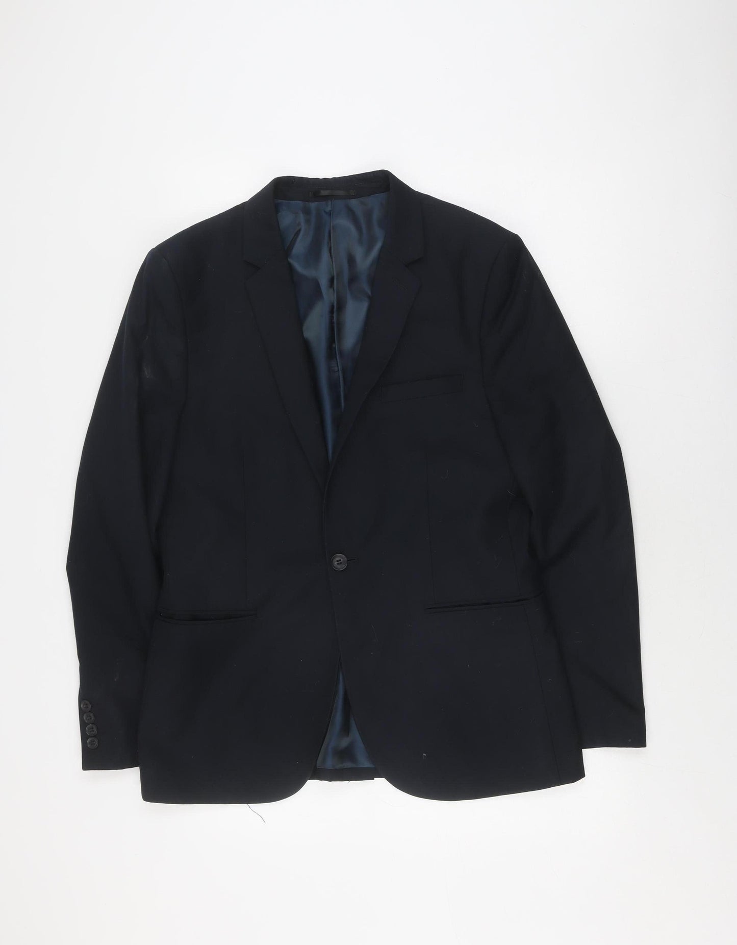 Topman Men's Black Blazer - Size 40, Skinny Fit