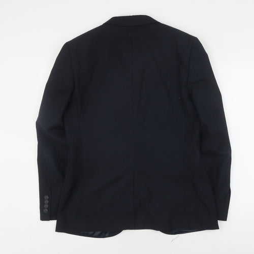 Topman Men's Black Blazer - Size 40, Skinny Fit