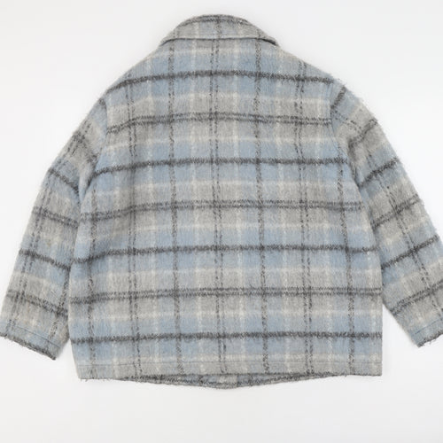 Topshop Women's Blue Plaid Jacket Medium