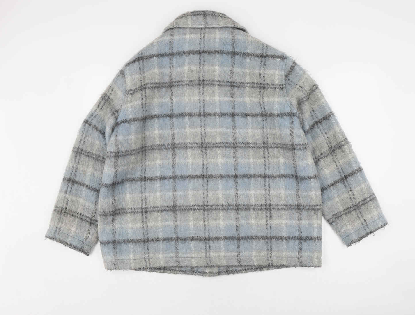 Topshop Women's Blue Plaid Jacket Medium