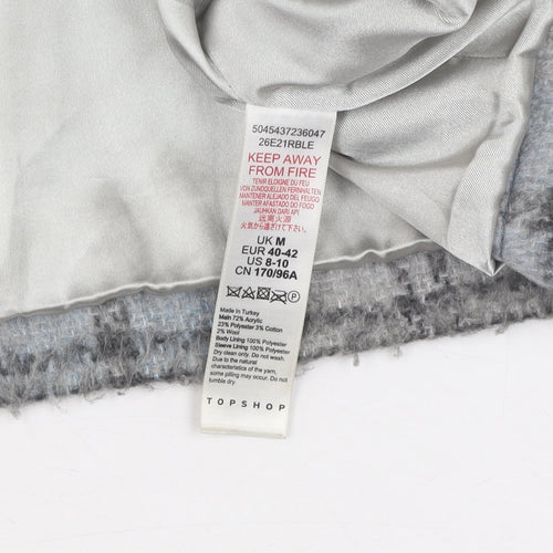 Topshop Women's Blue Plaid Jacket Medium