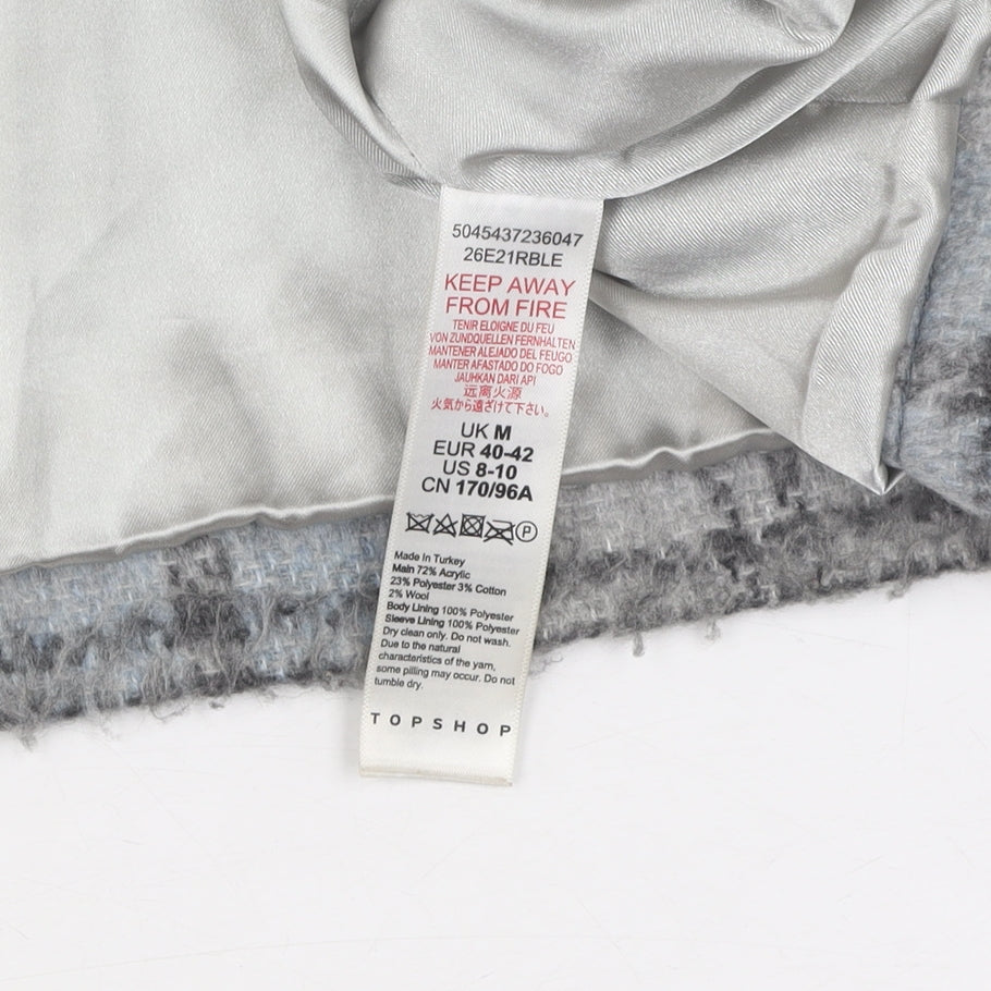 Topshop Women's Blue Plaid Jacket Medium