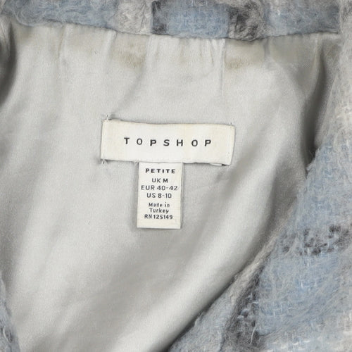 Topshop Women's Blue Plaid Jacket Medium
