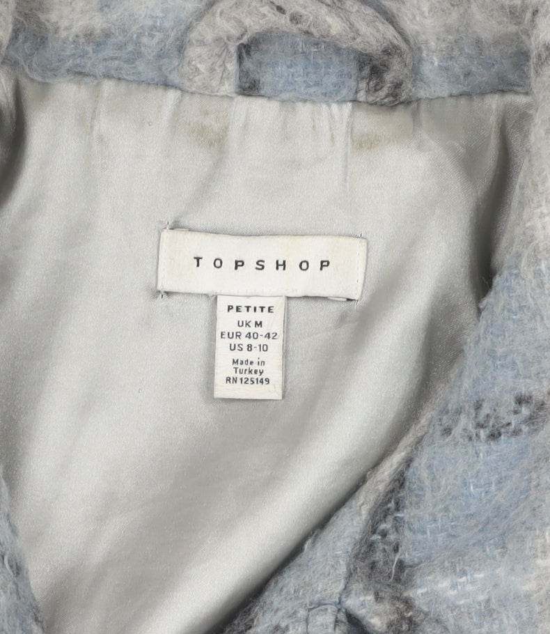 Topshop Women's Blue Plaid Jacket Medium