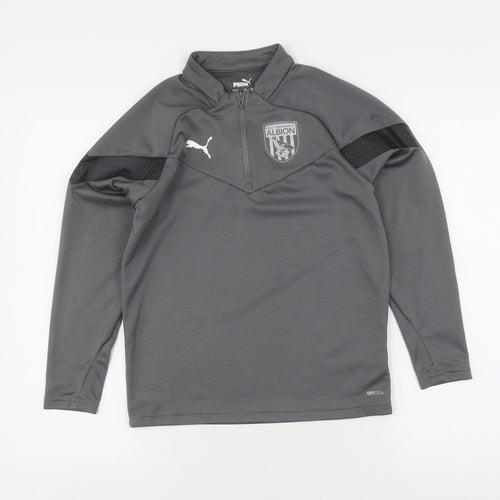 Puma Boys Grey Training Pullover, 11-12 Years, Long Sleeve