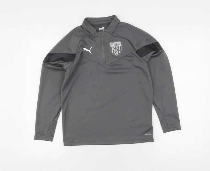 Puma Boys Grey Training Pullover, 11-12 Years, Long Sleeve