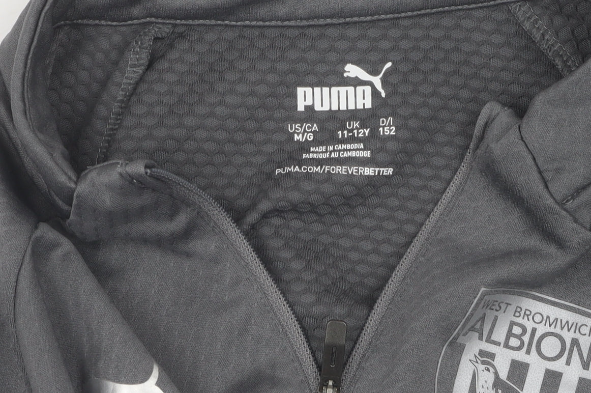 Puma Boys Grey Training Pullover, 11-12 Years, Long Sleeve