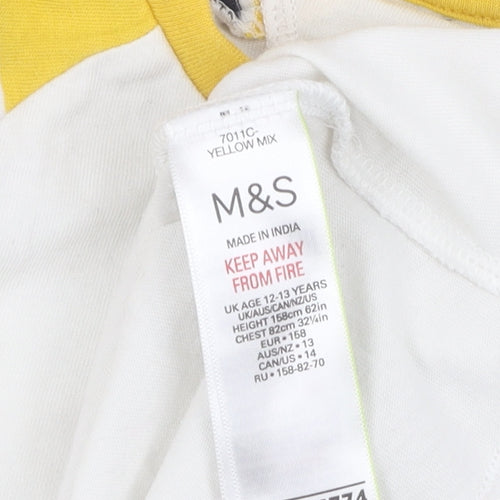 Marks and Spencer Boys Hufflepuff T-Shirt, Yellow, 12-13 Years