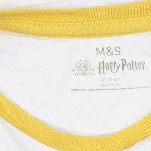 Marks and Spencer Boys Hufflepuff T-Shirt, Yellow, 12-13 Years
