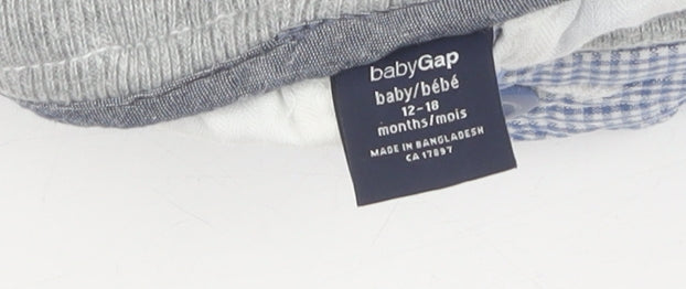 babyGap Boys Blue Check Cargo Shorts, Size 12-18 Months