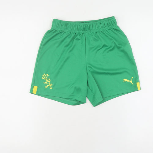 Puma Boys Green Athletic Shorts 11-12 Years Football Style