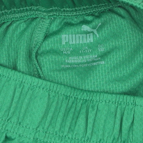 Puma Boys Green Athletic Shorts 11-12 Years Football Style