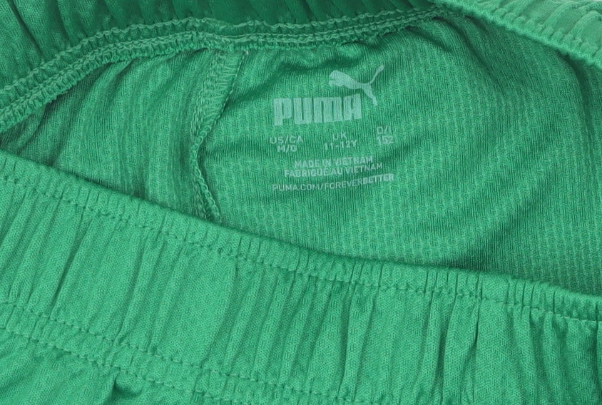 Puma Boys Green Athletic Shorts 11-12 Years Football Style