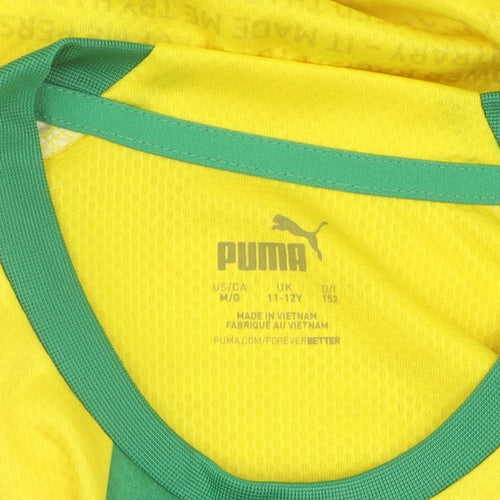 Puma Boys Yellow Football Jersey, Size 11-12 Years