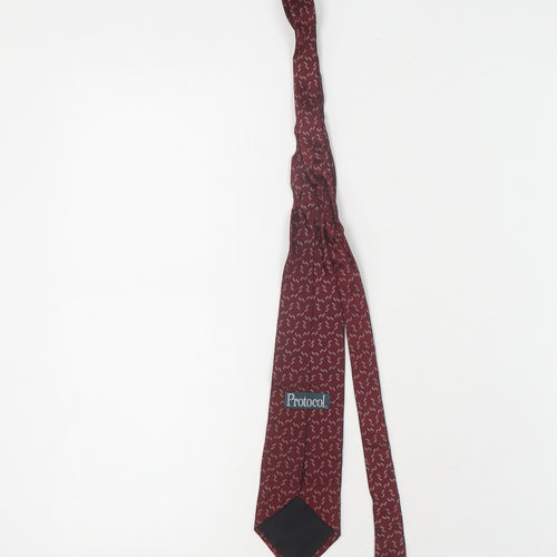 Protocol Men's Red Silk Geometric Tie