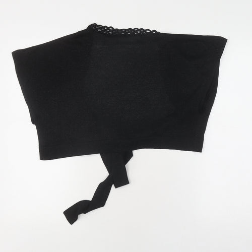 David Emanuel Women's Black Shrug, Size 16, V-Neck Elegance