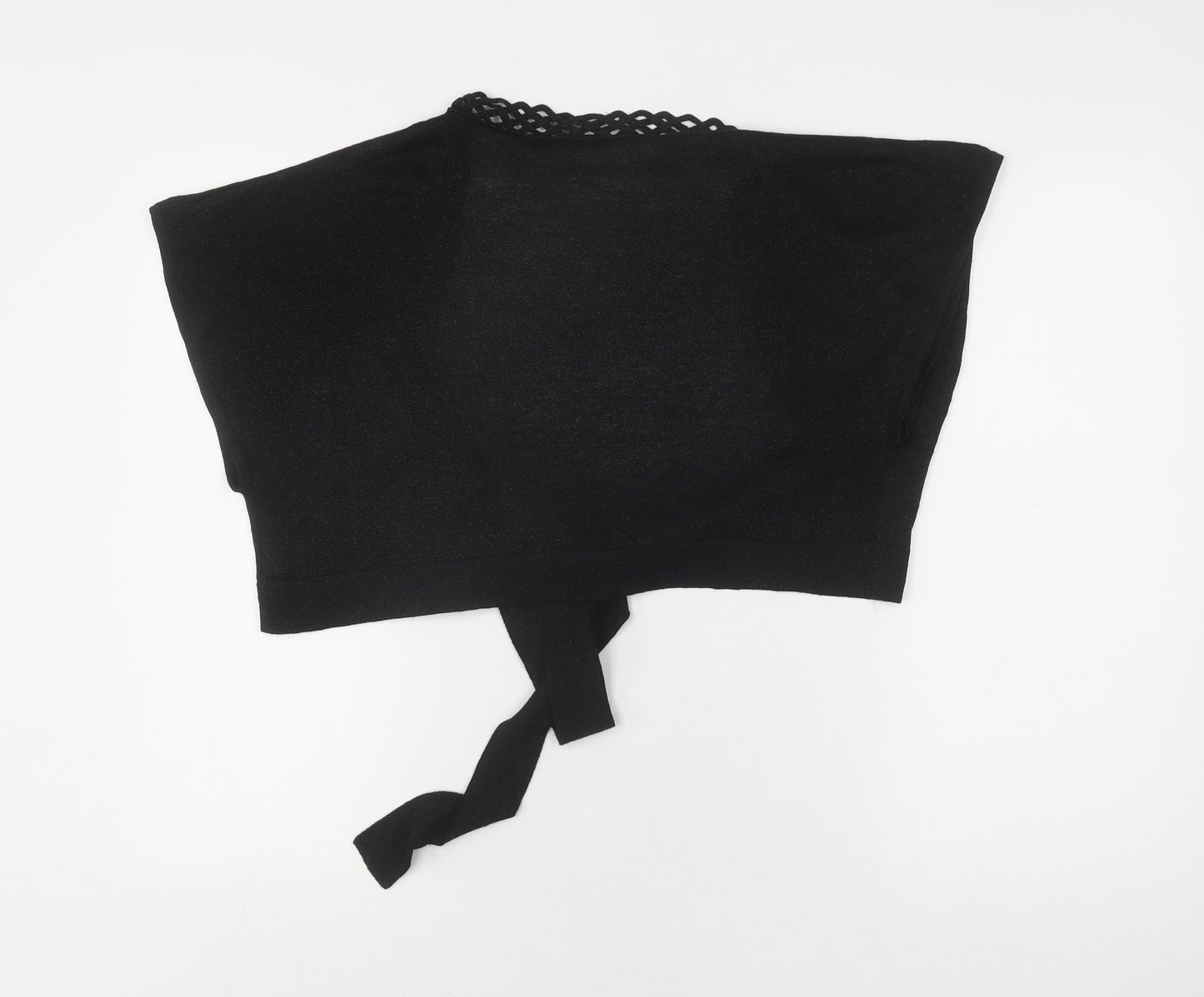 David Emanuel Women's Black Shrug, Size 16, V-Neck Elegance