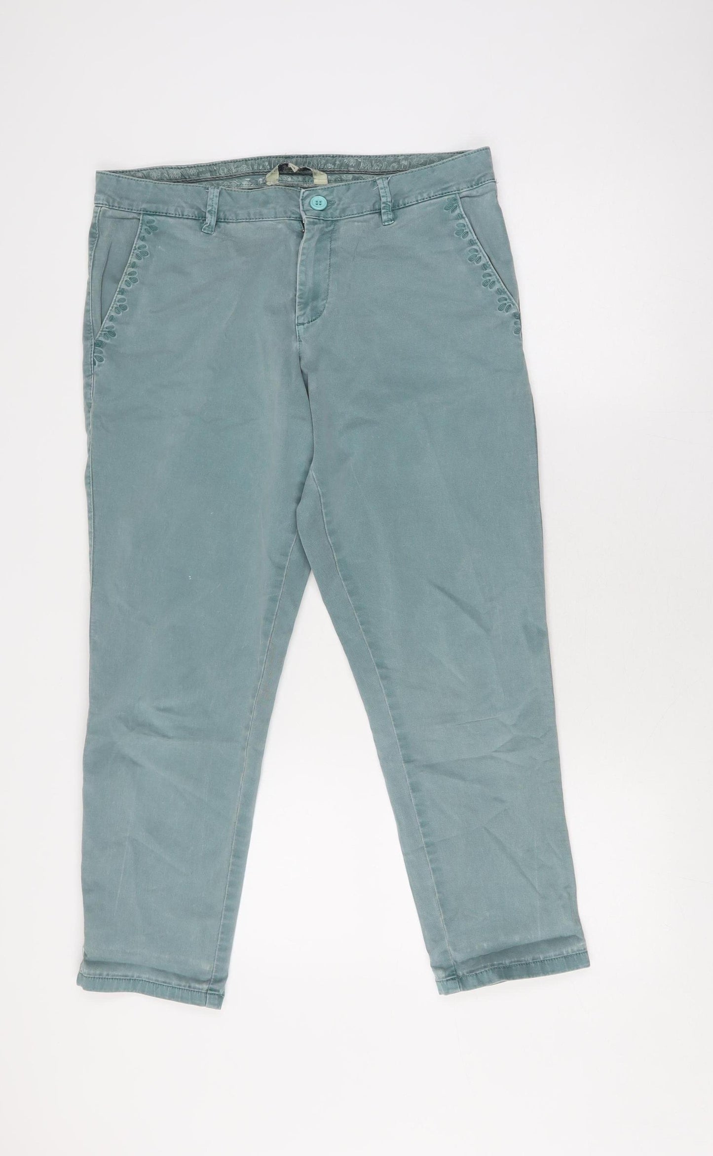 Mantaray Women's Blue Chino Trousers - Size 12, Regular Fit