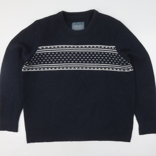 Quba & Co. Men's XL Blue Wool Pullover Jumper