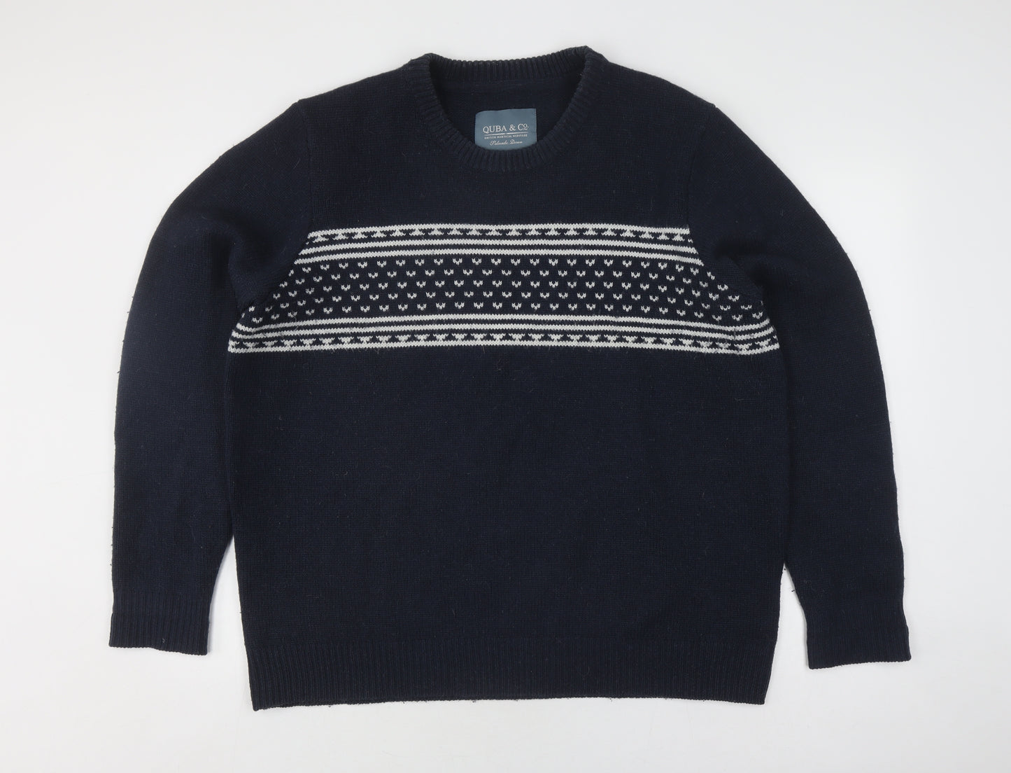 Quba & Co. Men's XL Blue Wool Pullover Jumper