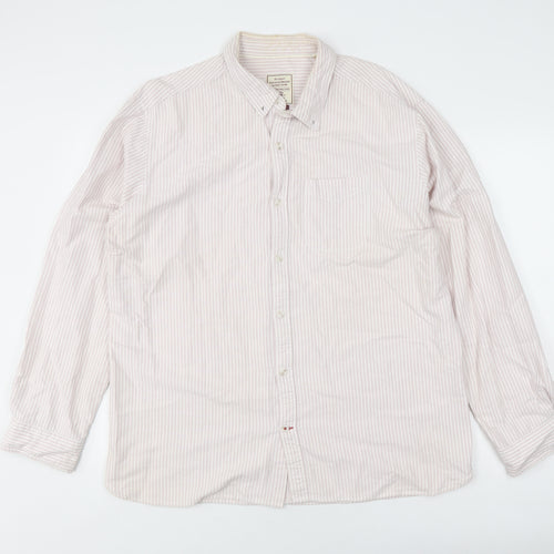 Fat Face Men's Beige Striped Long Sleeve Shirt XL