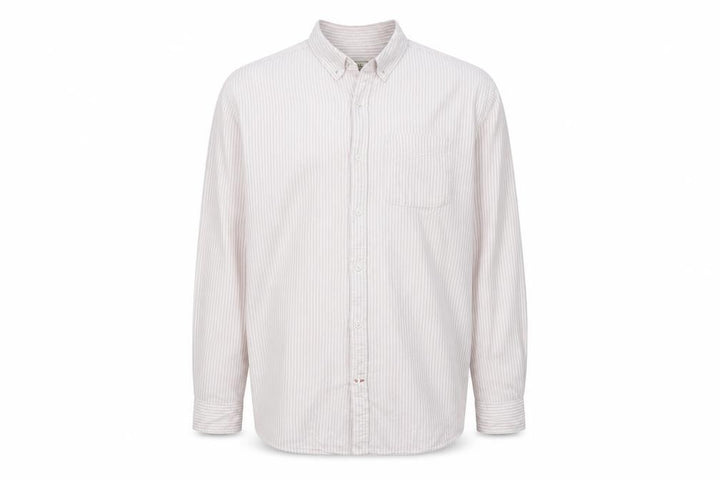 FatFace Men's Beige Striped Long Sleeve Shirt XL