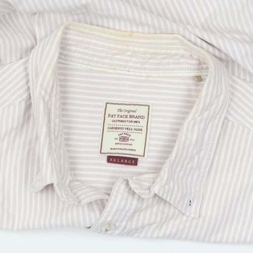 Fat Face Men's Beige Striped Long Sleeve Shirt XL