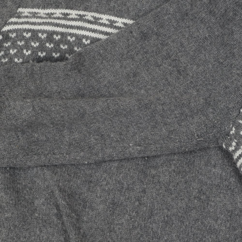 Quba & Co Grey Wool Fair Isle Pullover Jumper XL