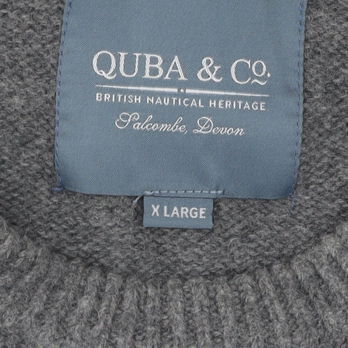 Quba & Co Grey Wool Fair Isle Pullover Jumper XL