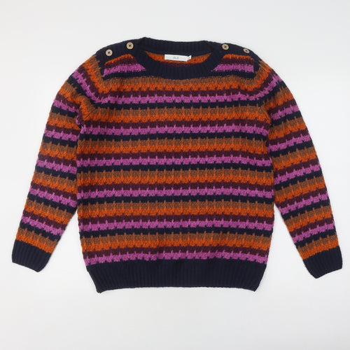 ISLE Women's Multicoloured Striped Pullover Jumper - Size M