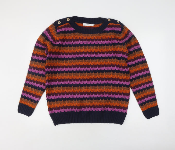 ISLE Women's Multicoloured Striped Pullover Jumper - Size M