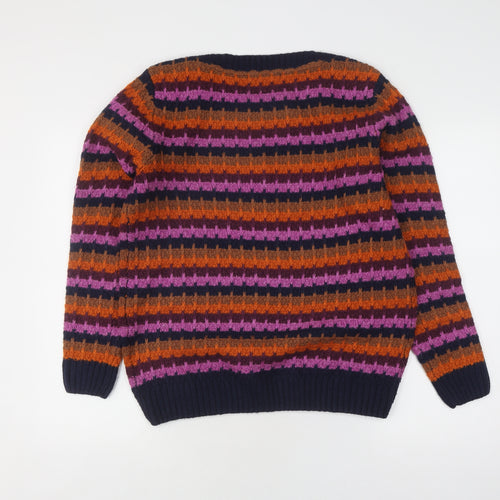 ISLE Women's Multicoloured Striped Pullover Jumper - Size M