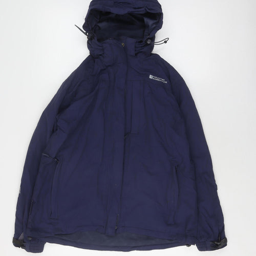 Mountain Warehouse Women's Blue Jacket UK 14 Waterproof Hooded