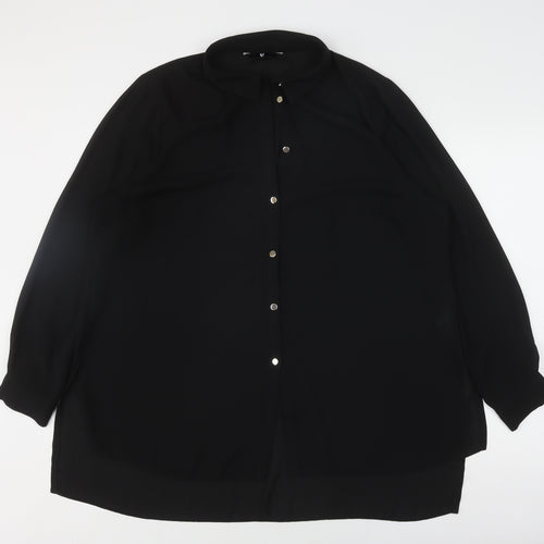 V by Very Women's Black Button-Up Shirt, Size 20