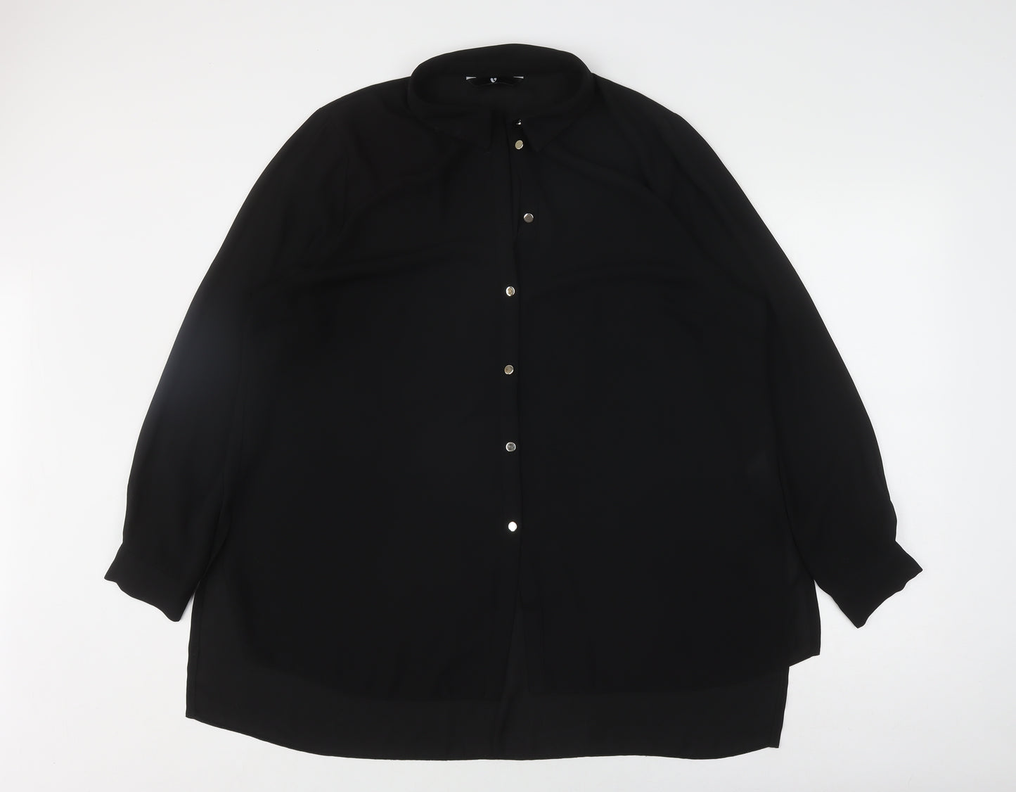 V by Very Women's Black Button-Up Shirt, Size 20