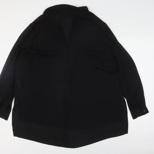 V by Very Women's Black Button-Up Shirt, Size 20