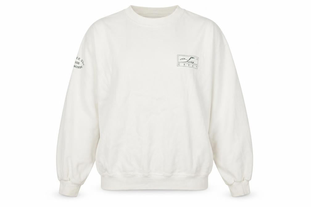 Front view of Super Flag unisex white pullover sweatshirt xl