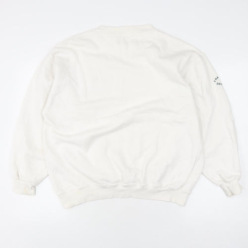 Super Flag Unisex White Pullover Sweatshirt XL