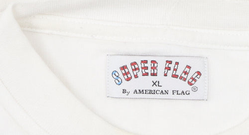 Super Flag Unisex White Pullover Sweatshirt XL