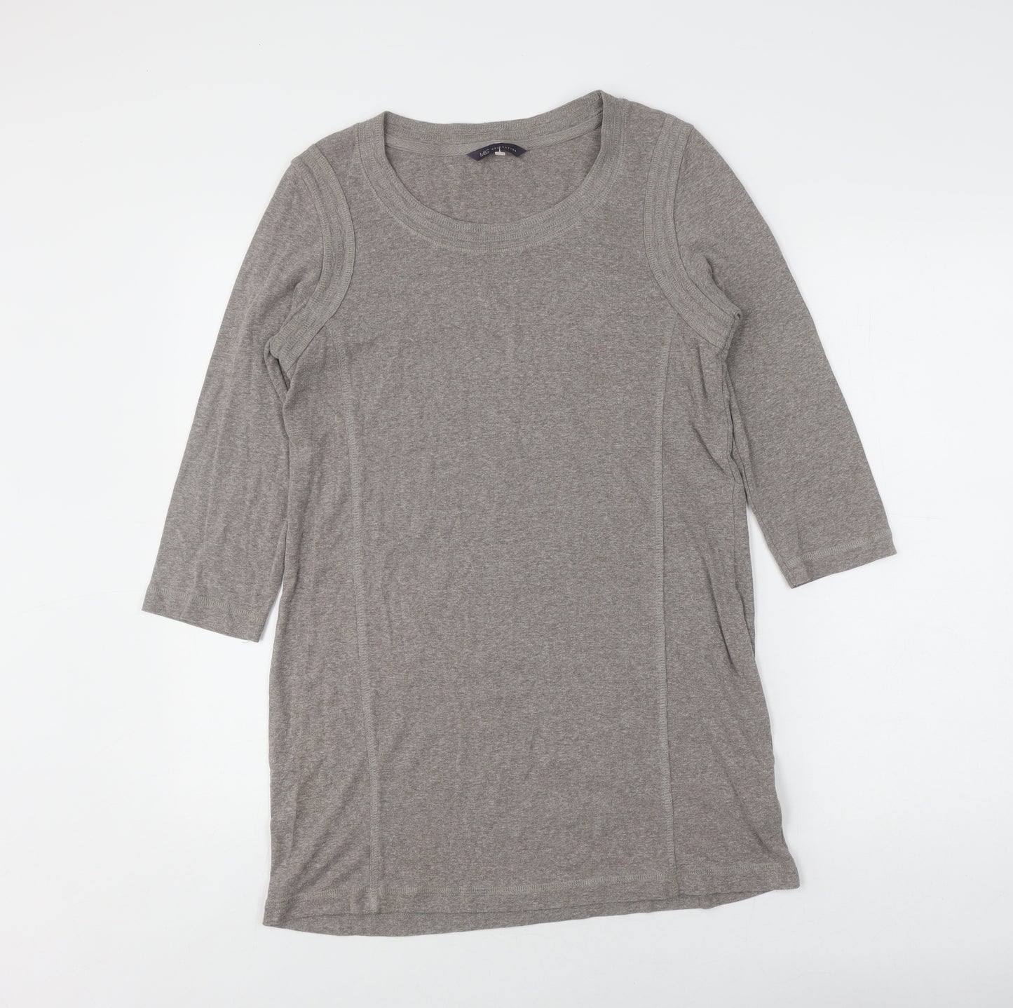 Marks and Spencer Women's Grey 3/4 Sleeve Top, Size 12