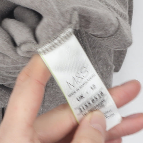 Marks and Spencer Women's Grey 3/4 Sleeve Top, Size 12
