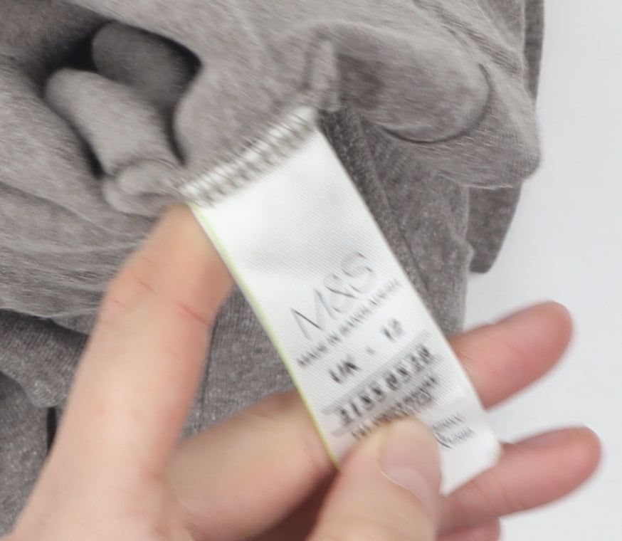 Marks and Spencer Women's Grey 3/4 Sleeve Top, Size 12