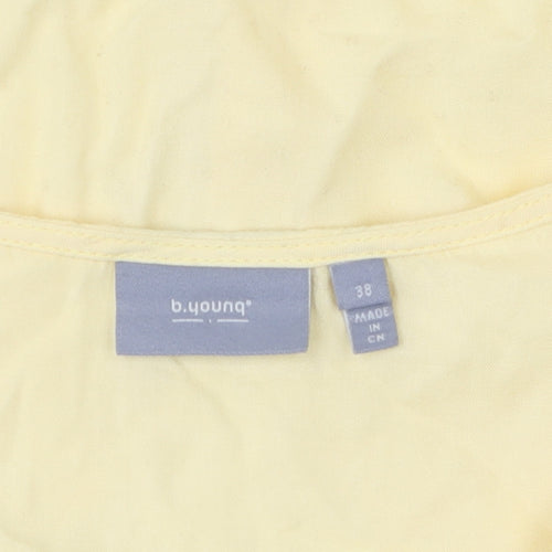 b.young Women's Yellow V-Neck Tie Sleeve Top Size 10